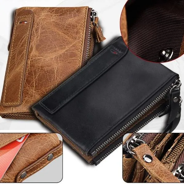 Bifold Genuine Leather RFID Protected Wallet - 5 Colors