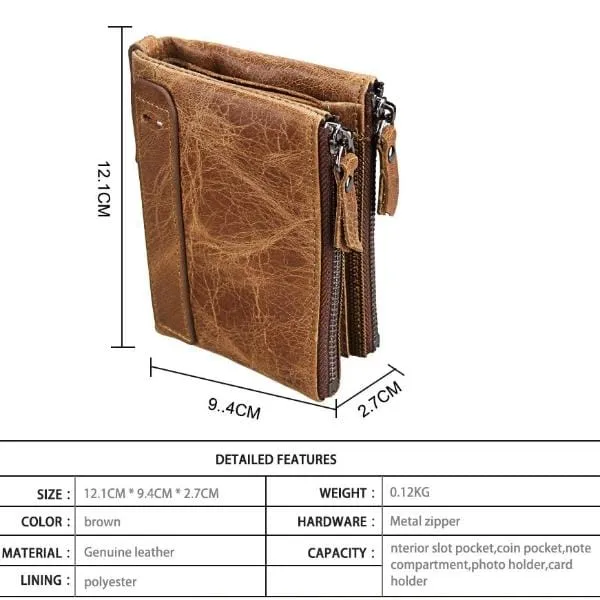 Bifold Genuine Leather RFID Protected Wallet - 5 Colors