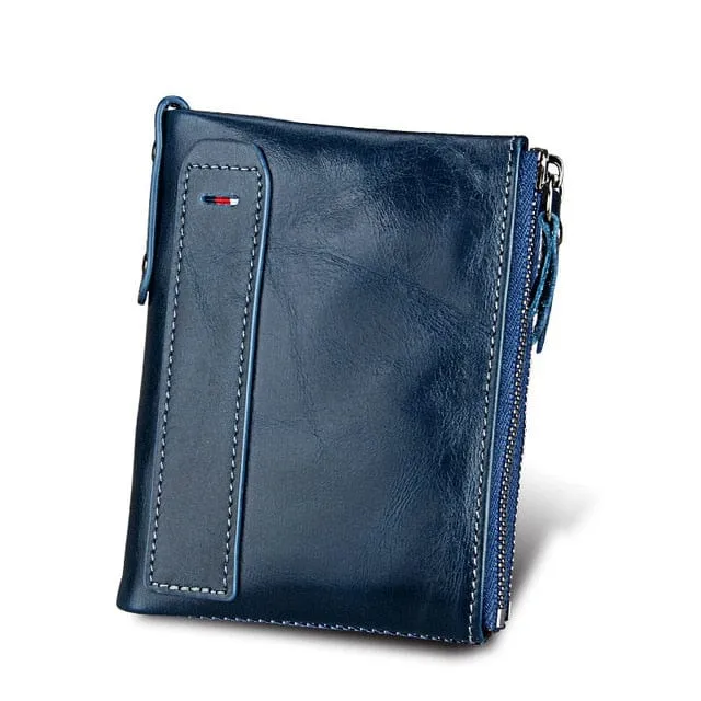 Bifold Genuine Leather RFID Protected Wallet - 5 Colors