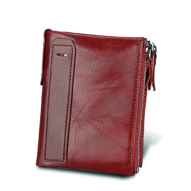 Bifold Genuine Leather RFID Protected Wallet - 5 Colors
