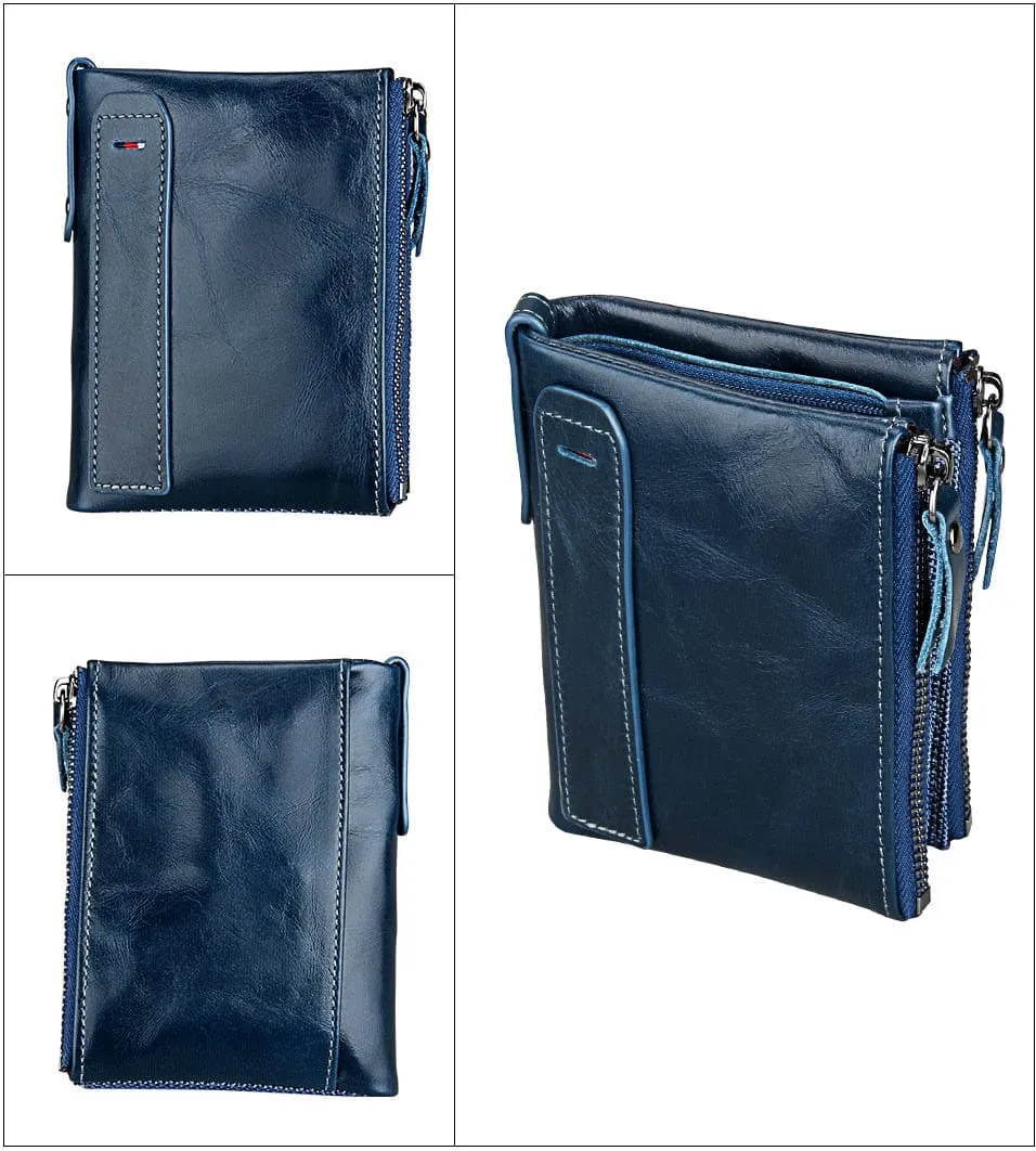 Bifold Genuine Leather RFID Protected Wallet - 5 Colors