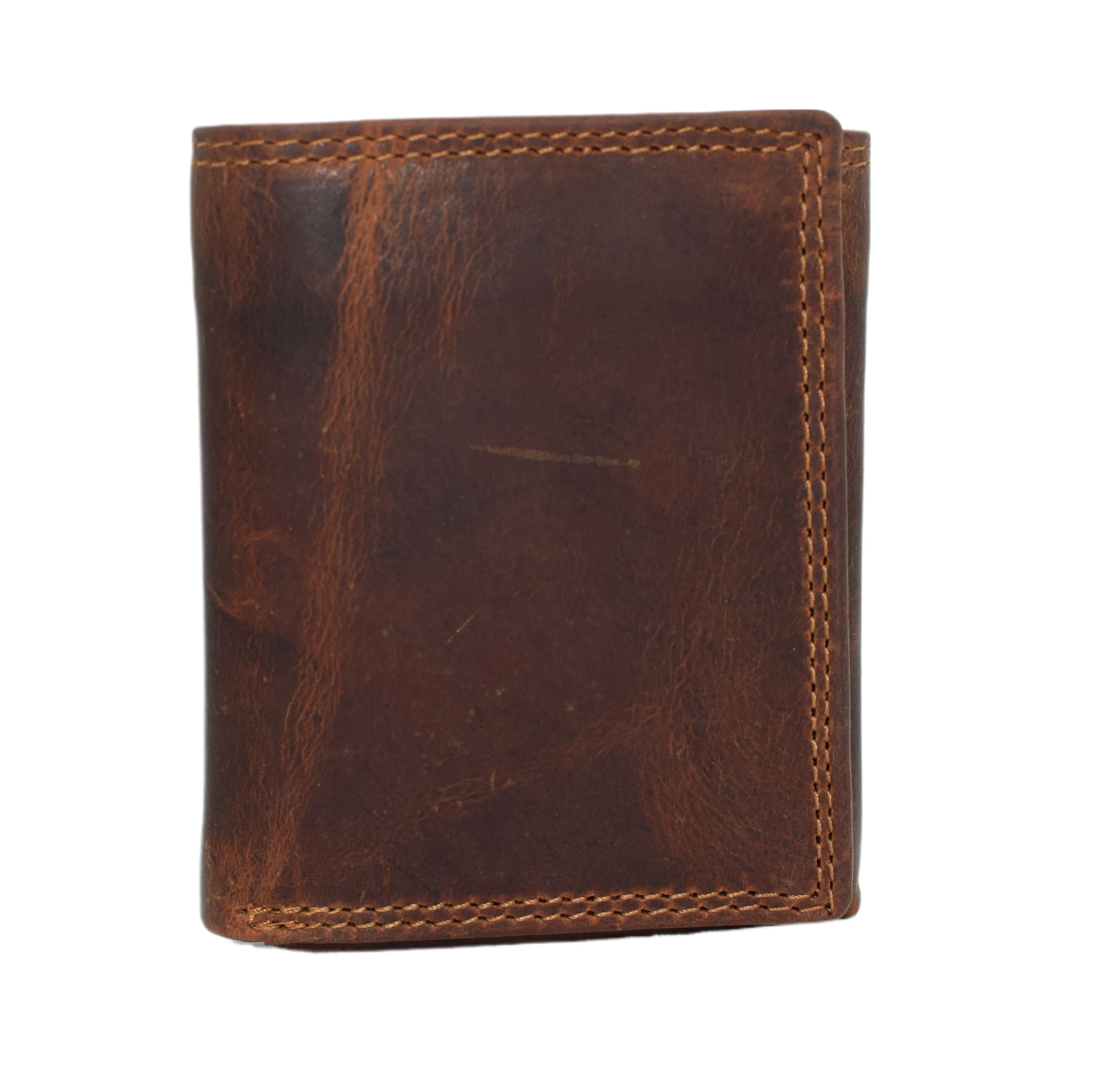 CAZORO Men's RFID Blocking Extra Capacity Trifold Design Wallet Vintage Leather RFID921107RHBD