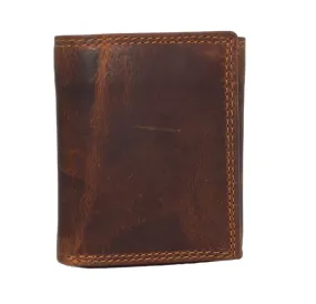 CAZORO Men's RFID Blocking Extra Capacity Trifold Design Wallet Vintage Leather RFID921107RHBD