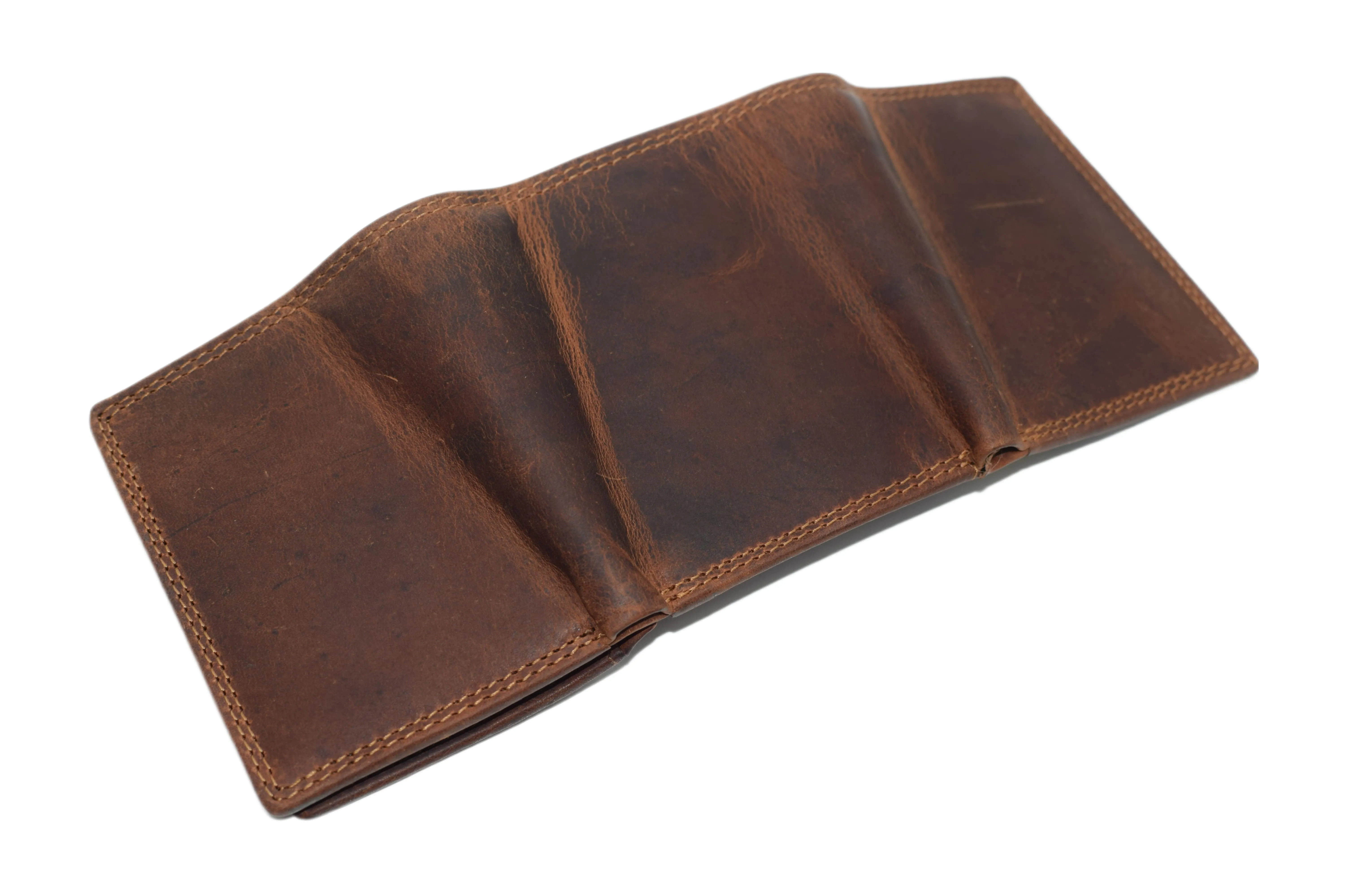 CAZORO Men's RFID Blocking Extra Capacity Trifold Design Wallet Vintage Leather RFID921107RHBD