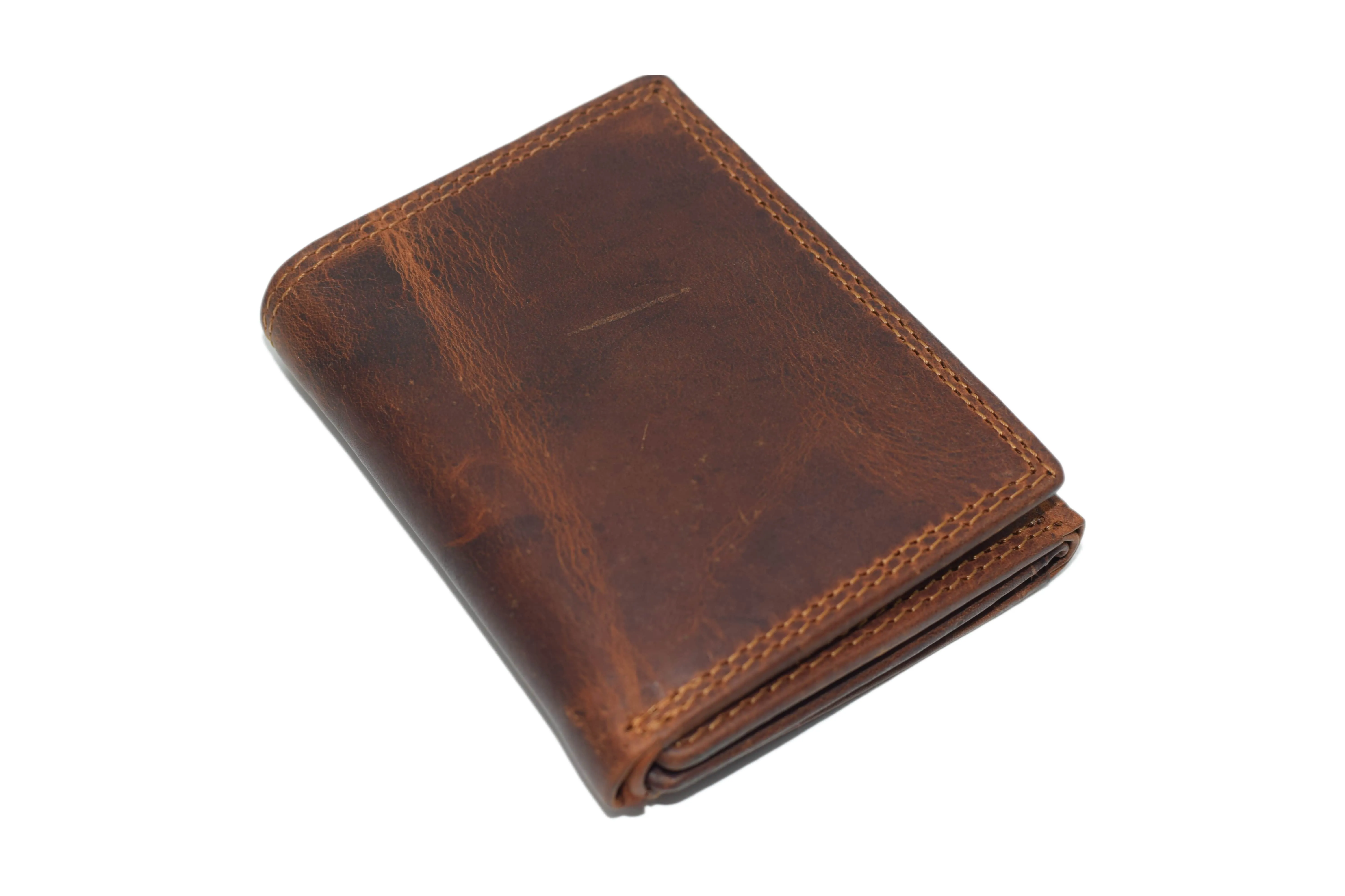 CAZORO Men's RFID Blocking Extra Capacity Trifold Design Wallet Vintage Leather RFID921107RHBD