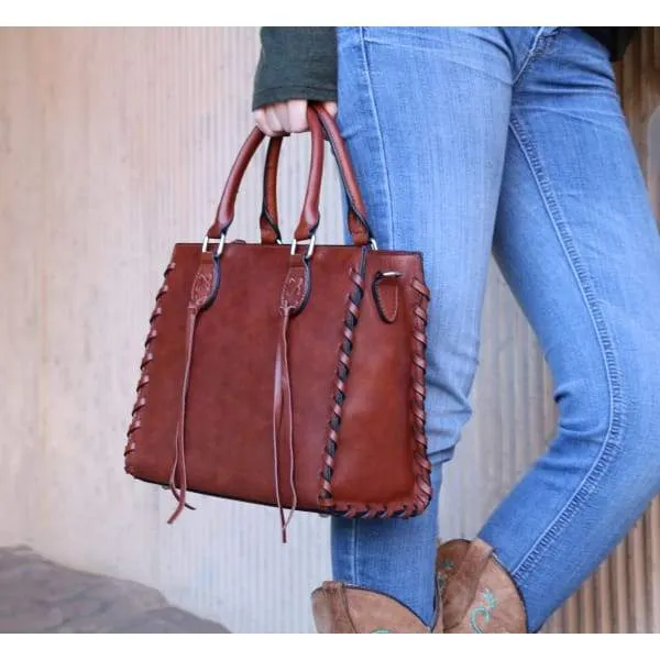 Emma Locking Leather Satchel