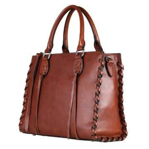 Emma Locking Leather Satchel