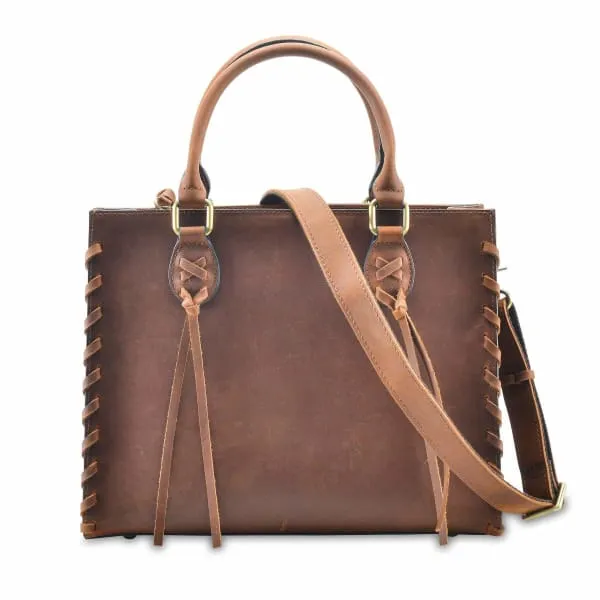 Emma Locking Leather Satchel