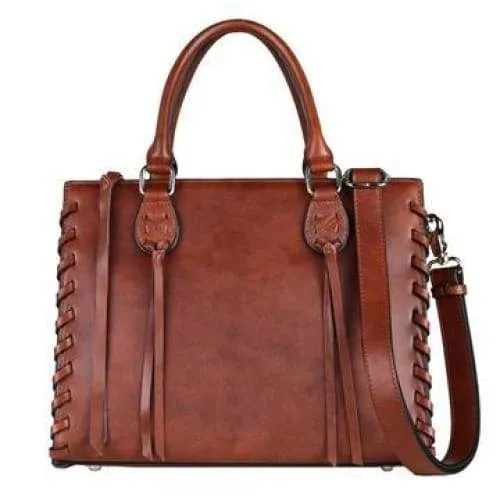 Emma Locking Leather Satchel