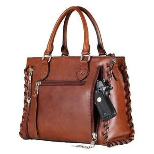 Emma Locking Leather Satchel