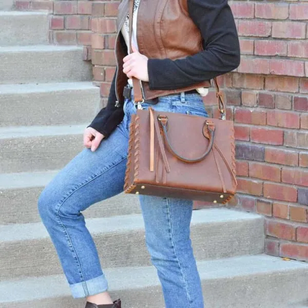 Emma Locking Leather Satchel