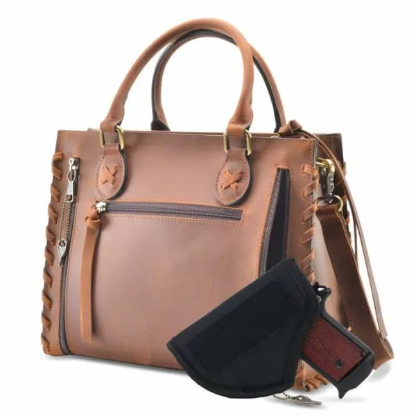 Emma Locking Leather Satchel