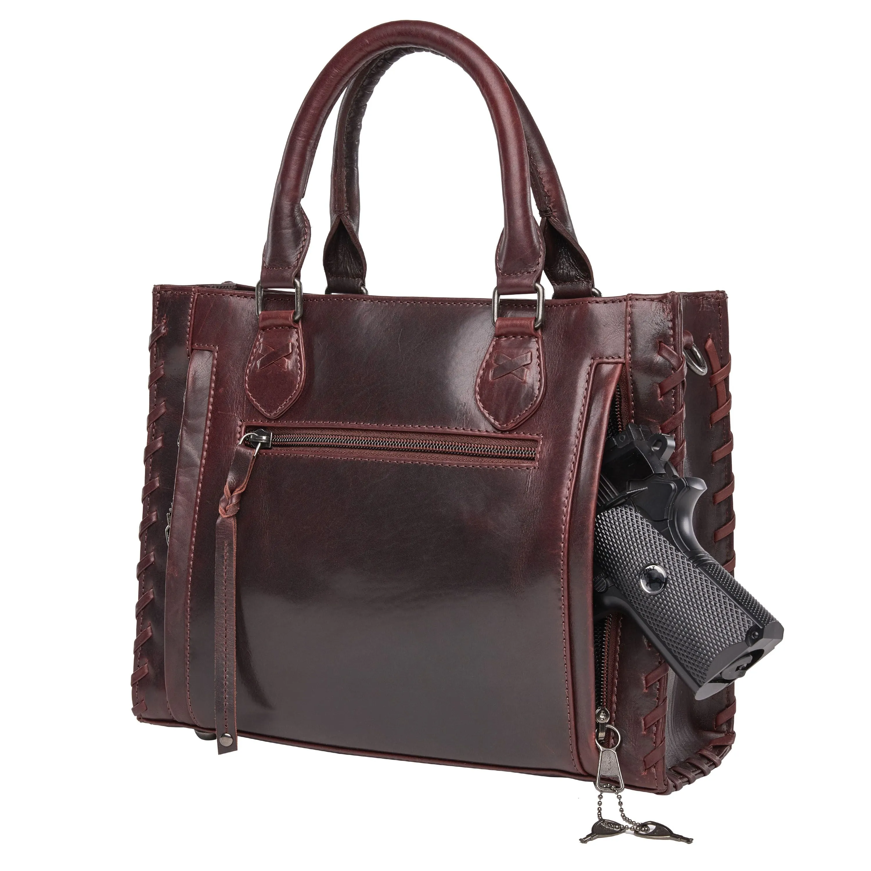 Emma Locking Leather Satchel