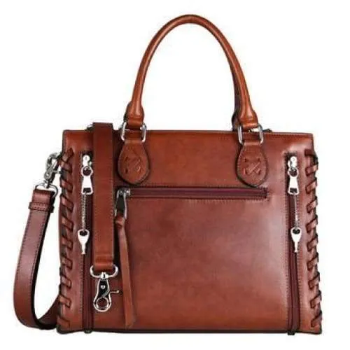 Emma Locking Leather Satchel