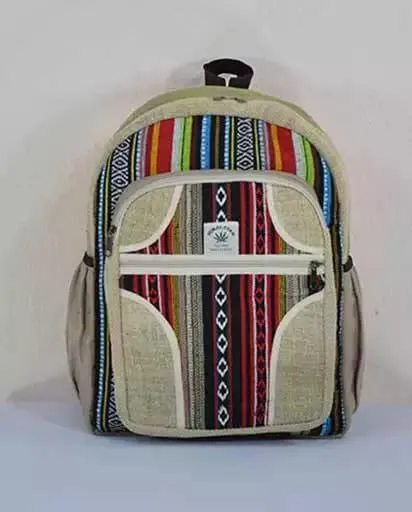 Himalayan Hemp Hippie Bag / Organic Rucksak / Backpack / Laptop Bag