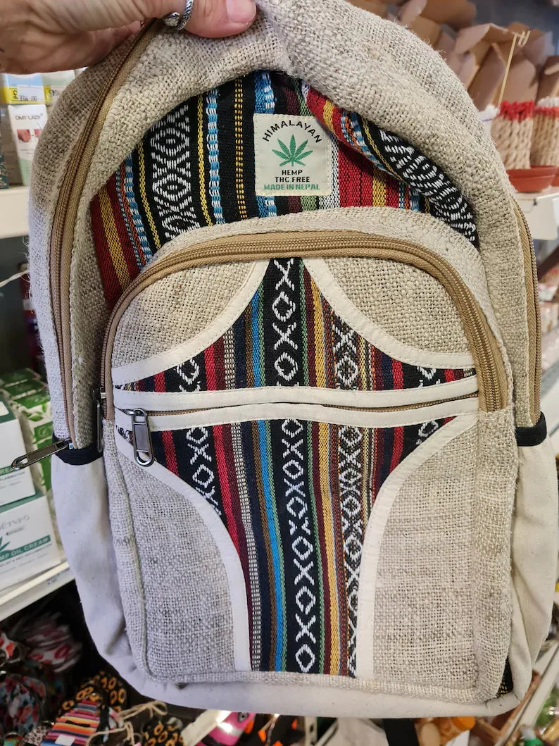 Himalayan Hemp Hippie Bag / Organic Rucksak / Backpack / Laptop Bag