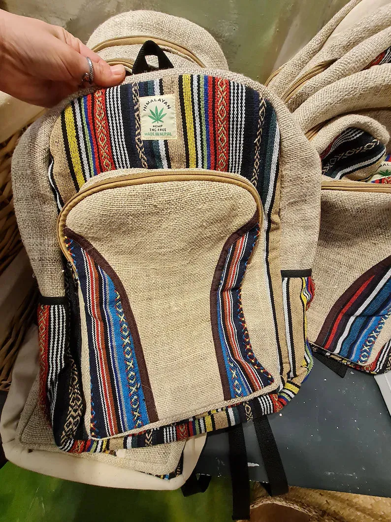 Himalayan Hemp Hippie Bag / Organic Rucksak / Backpack / Laptop Bag