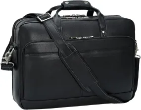 Leather Briefcase for Men 17 Inch Laptop Crossbody Shoulder Messenger Bag Attache Case for Business Travel Work Lawyer