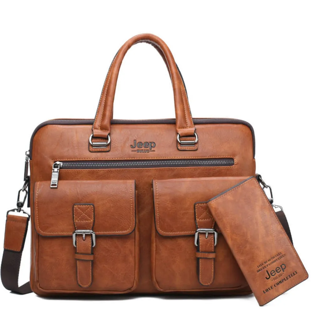 leather handbag shoulder zipper compartment men's stylish travelbag ✈️ free.shipping