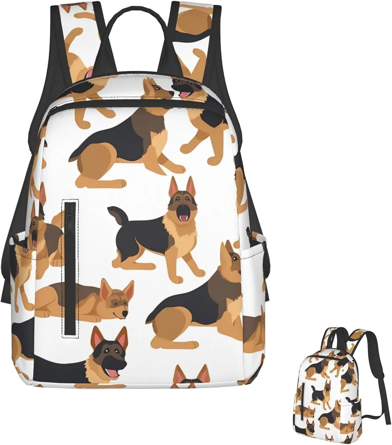 Lightweight Hiking Backpack Casual Laptop Backpack for Men Women German shepherd Bookbag Travel Daypack