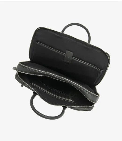 LOAKE WESTMINSTER BLACK GRAIN LEATHER BRIEFCASE