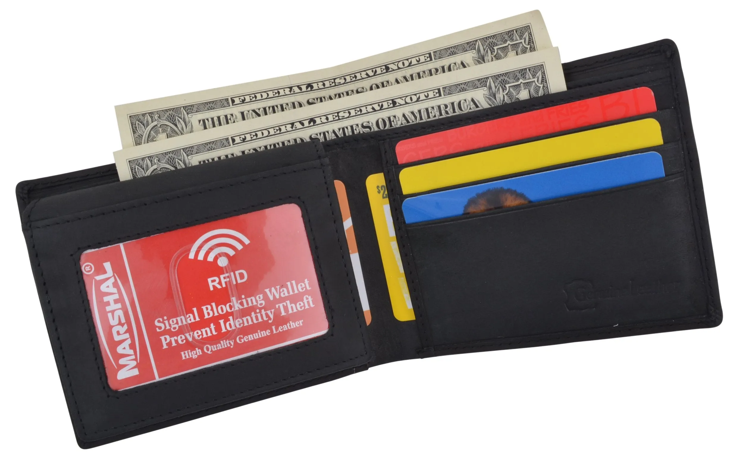 Los Angeles Mens RFID Genuine Leather Card ID Bifold Wallet /53HTC Los Angeles