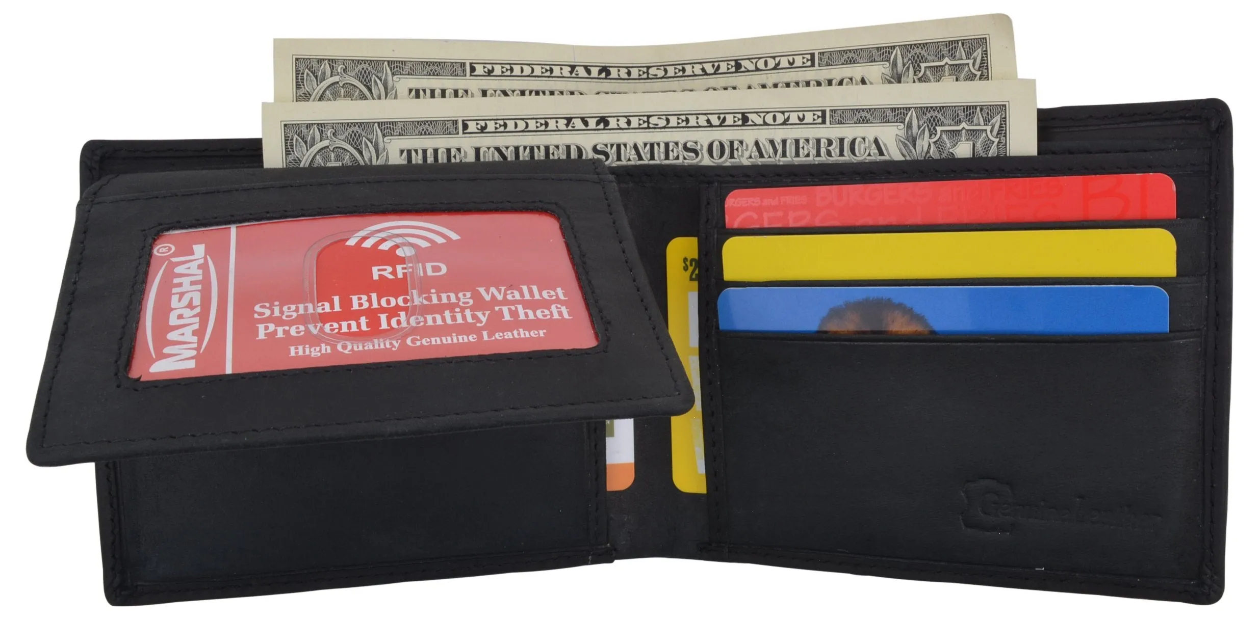 Los Angeles Mens RFID Genuine Leather Card ID Bifold Wallet /53HTC Los Angeles