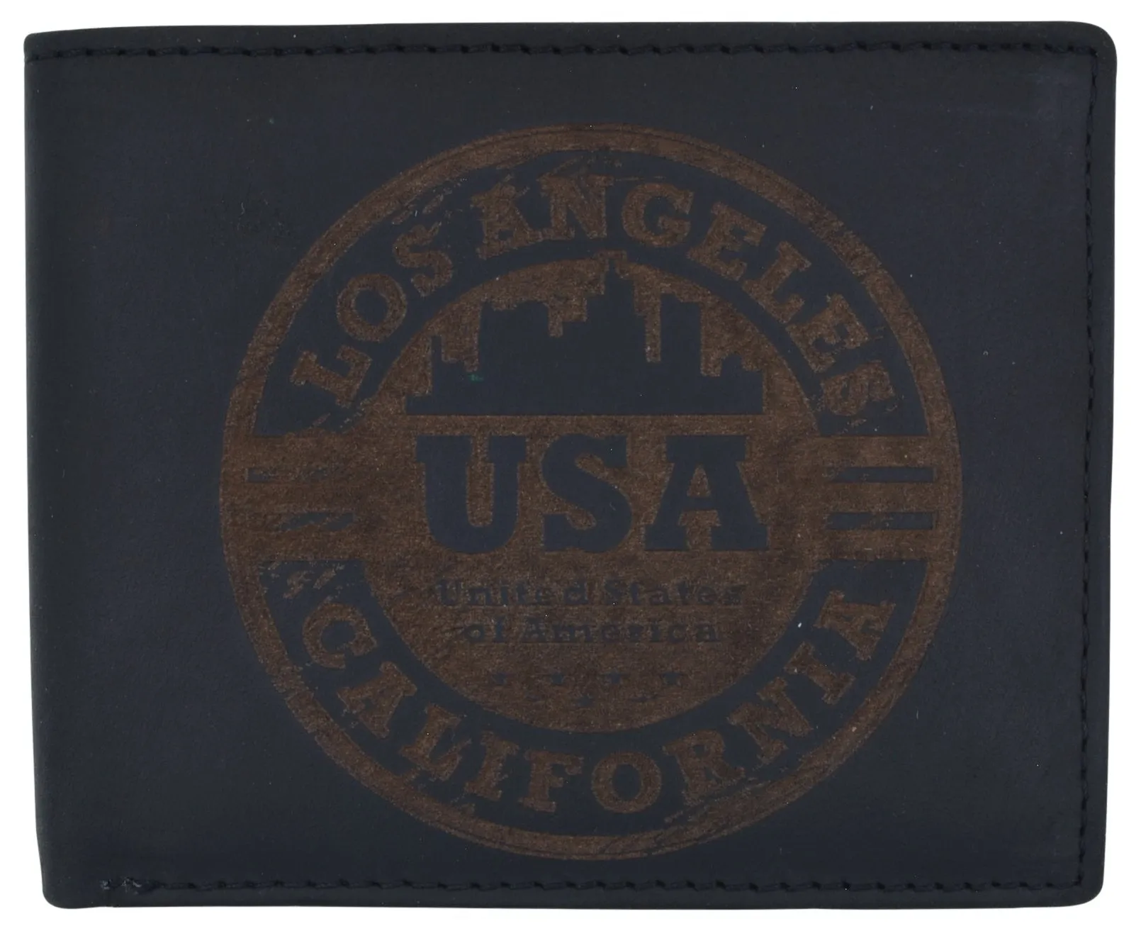 Los Angeles Mens RFID Genuine Leather Card ID Bifold Wallet /53HTC Los Angeles