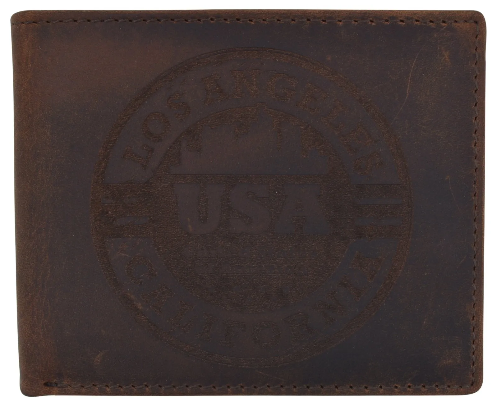 Los Angeles Mens RFID Genuine Leather Card ID Bifold Wallet /53HTC Los Angeles