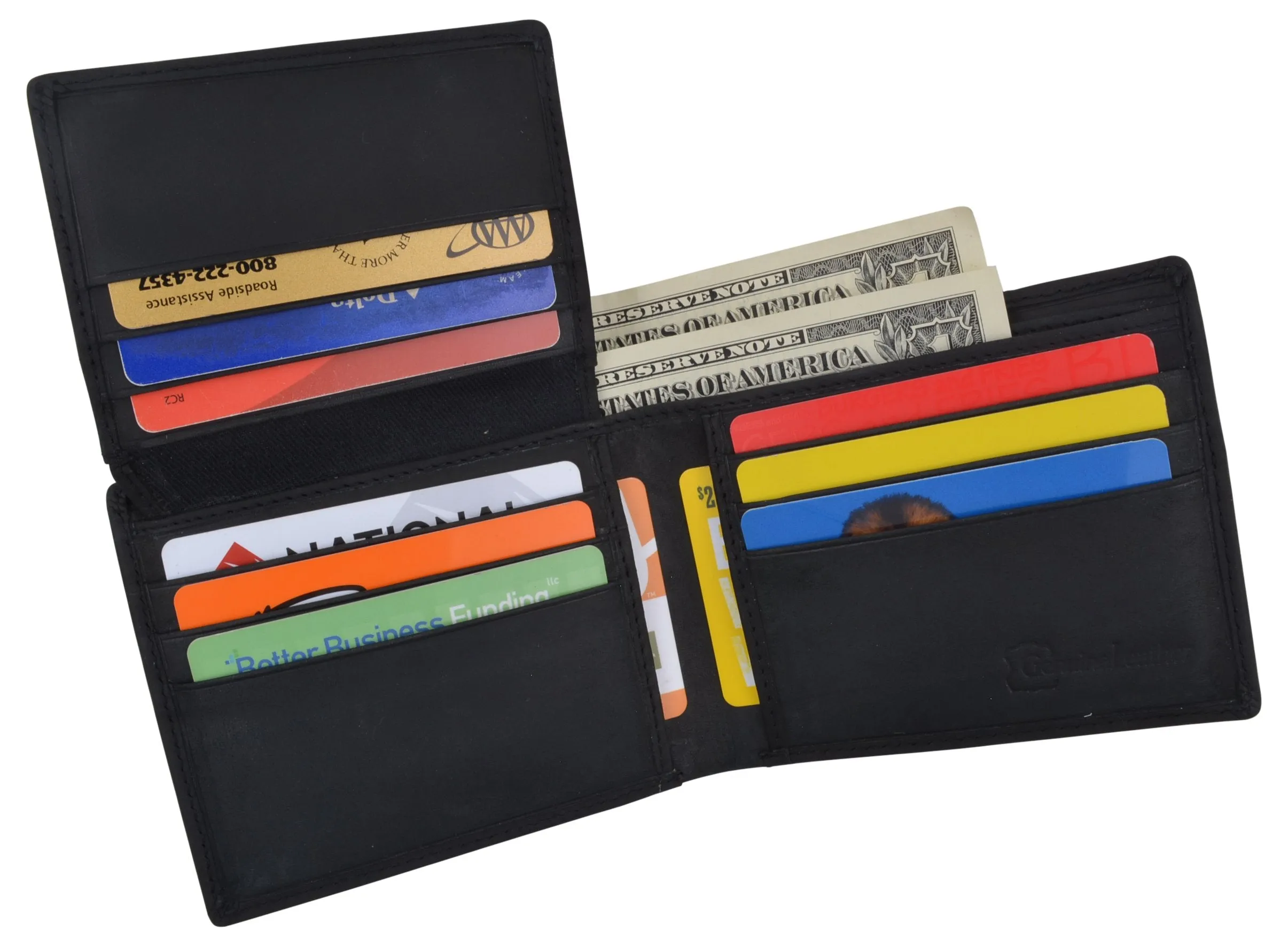 Los Angeles Mens RFID Genuine Leather Card ID Bifold Wallet /53HTC Los Angeles