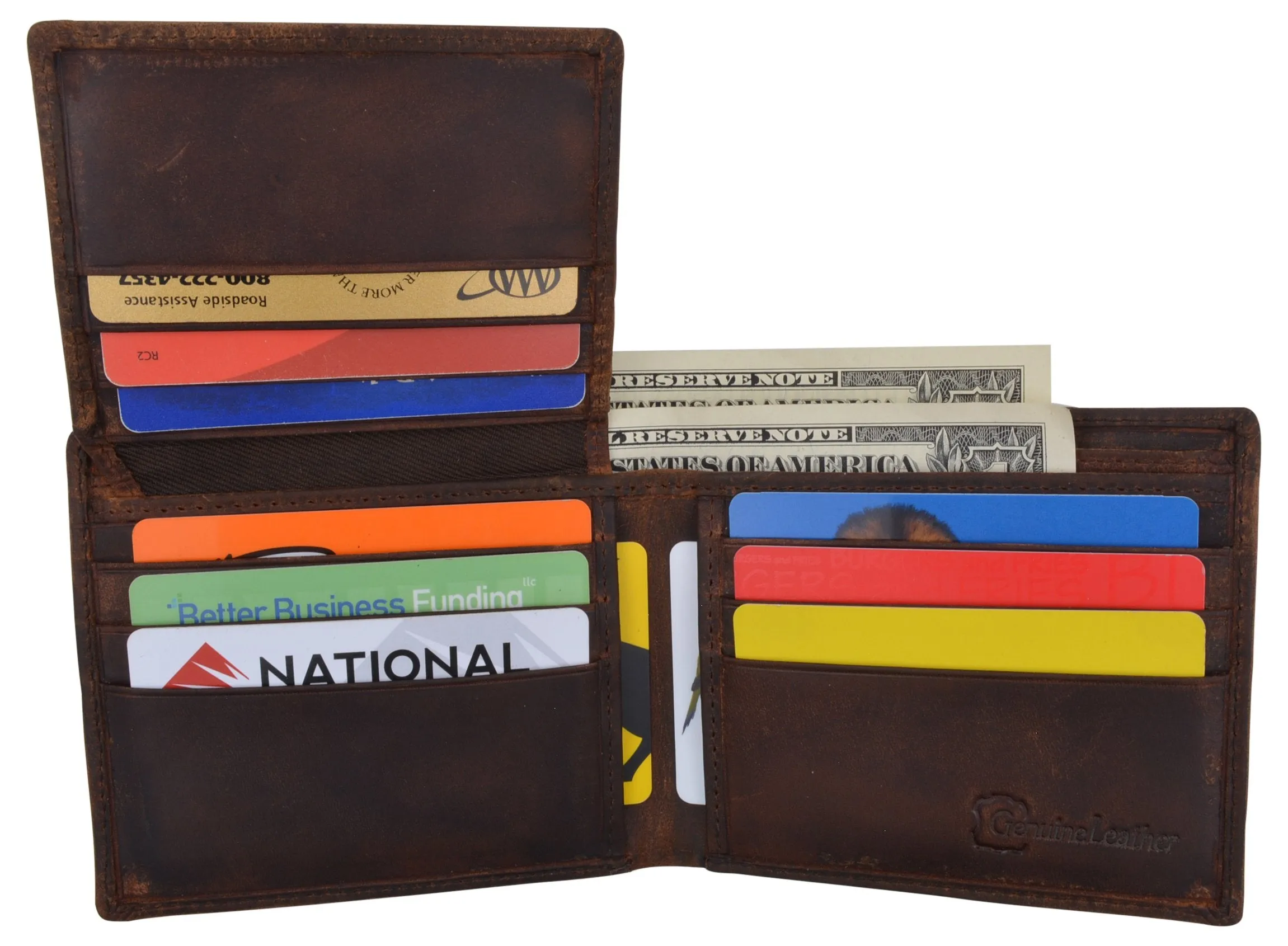 Los Angeles Mens RFID Genuine Leather Card ID Bifold Wallet /53HTC Los Angeles