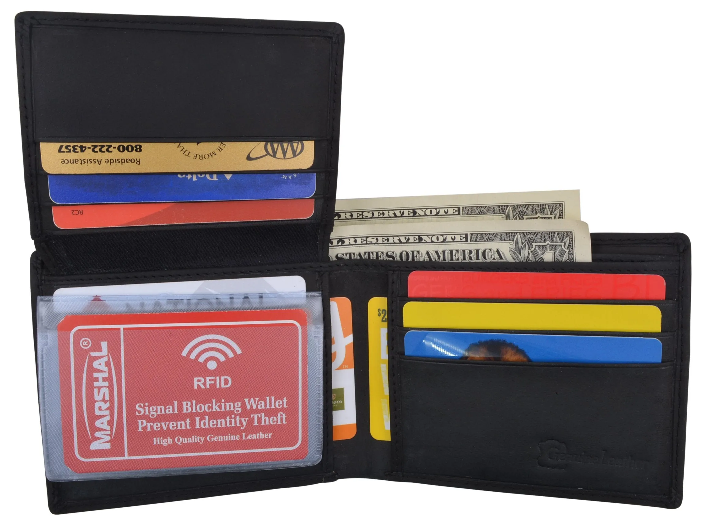 Los Angeles Mens RFID Genuine Leather Card ID Bifold Wallet /53HTC Los Angeles