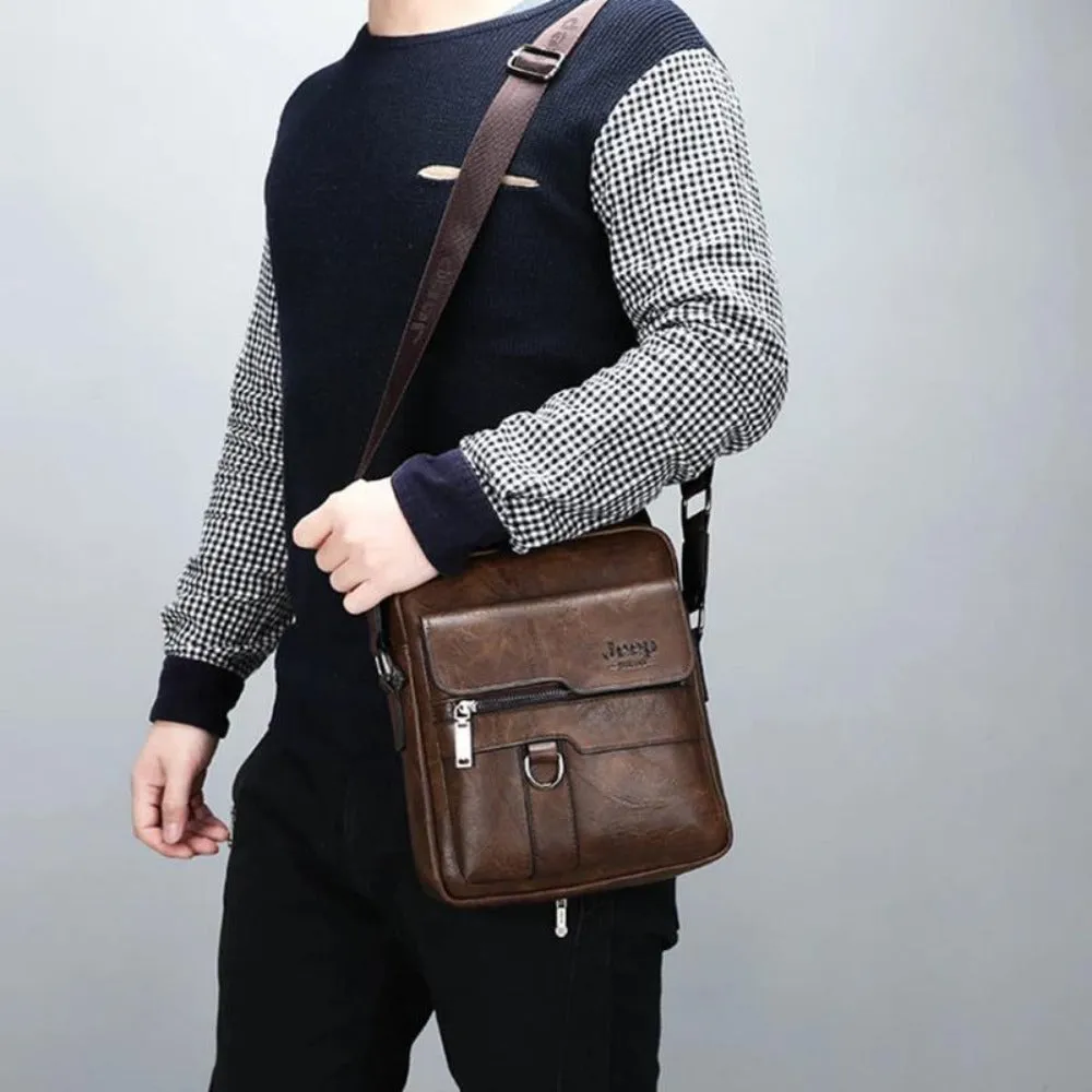 men's leather handbags shoulder work messenger travel handbag ✈️ free.shipping