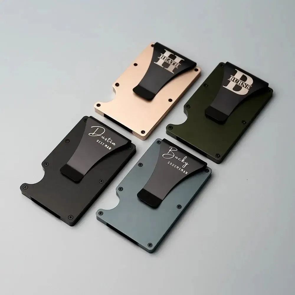 Men's Personalized RFID Blocking ID Wallet Money Clip