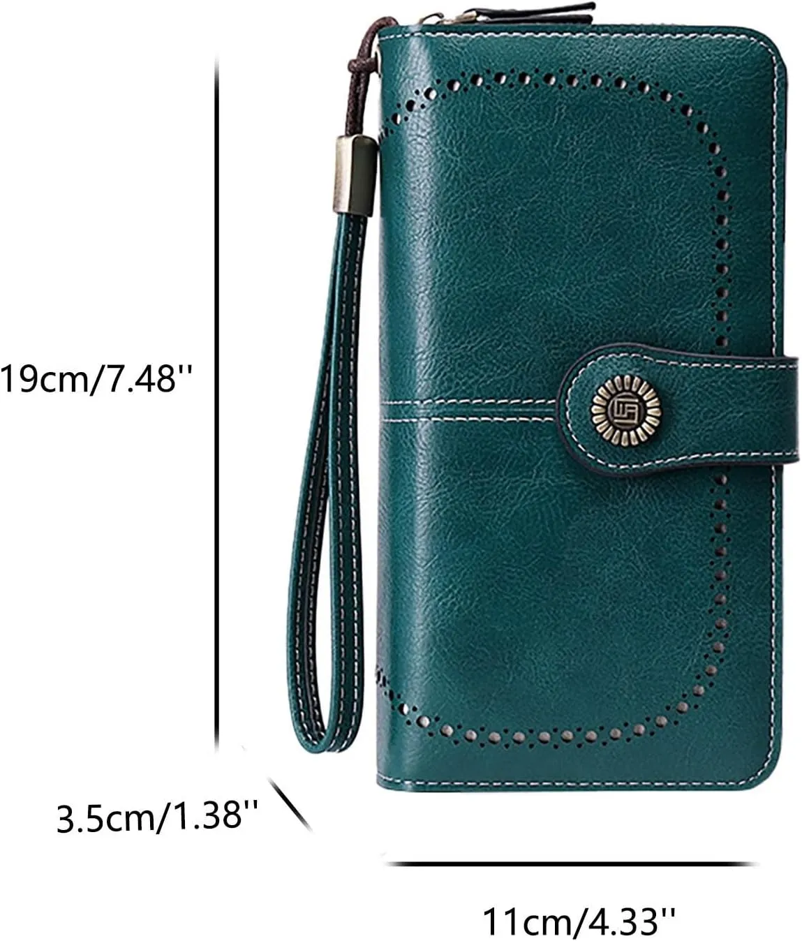 Rfid Wallet Women, Leather Wallet Wristlet, Large Capacity Bifold Zip Around Rfid Blocking Clutch Purses Credit Card Wallet