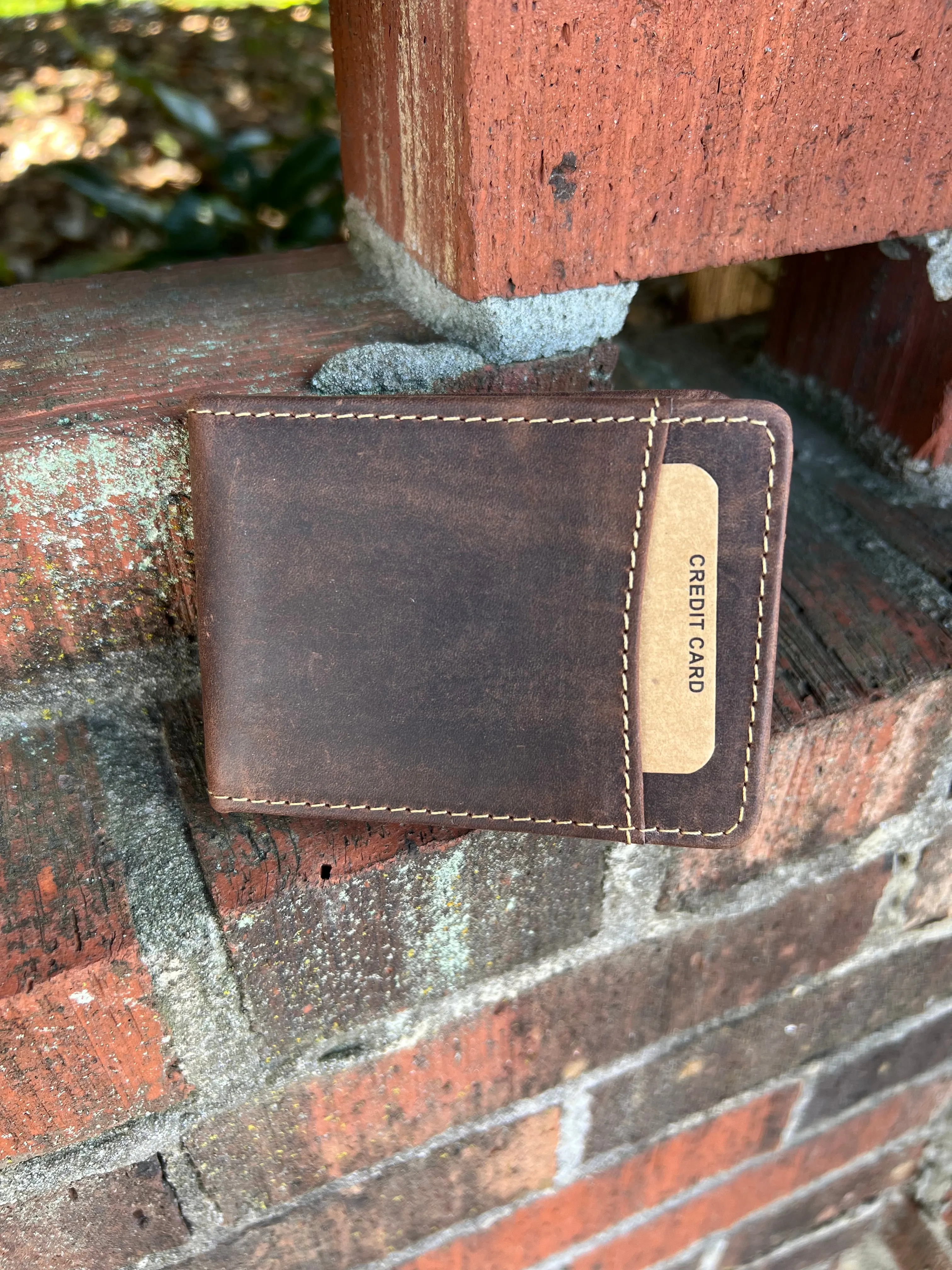 The Bryan Money Clip Genuine Leather Wallet in Honey Brown