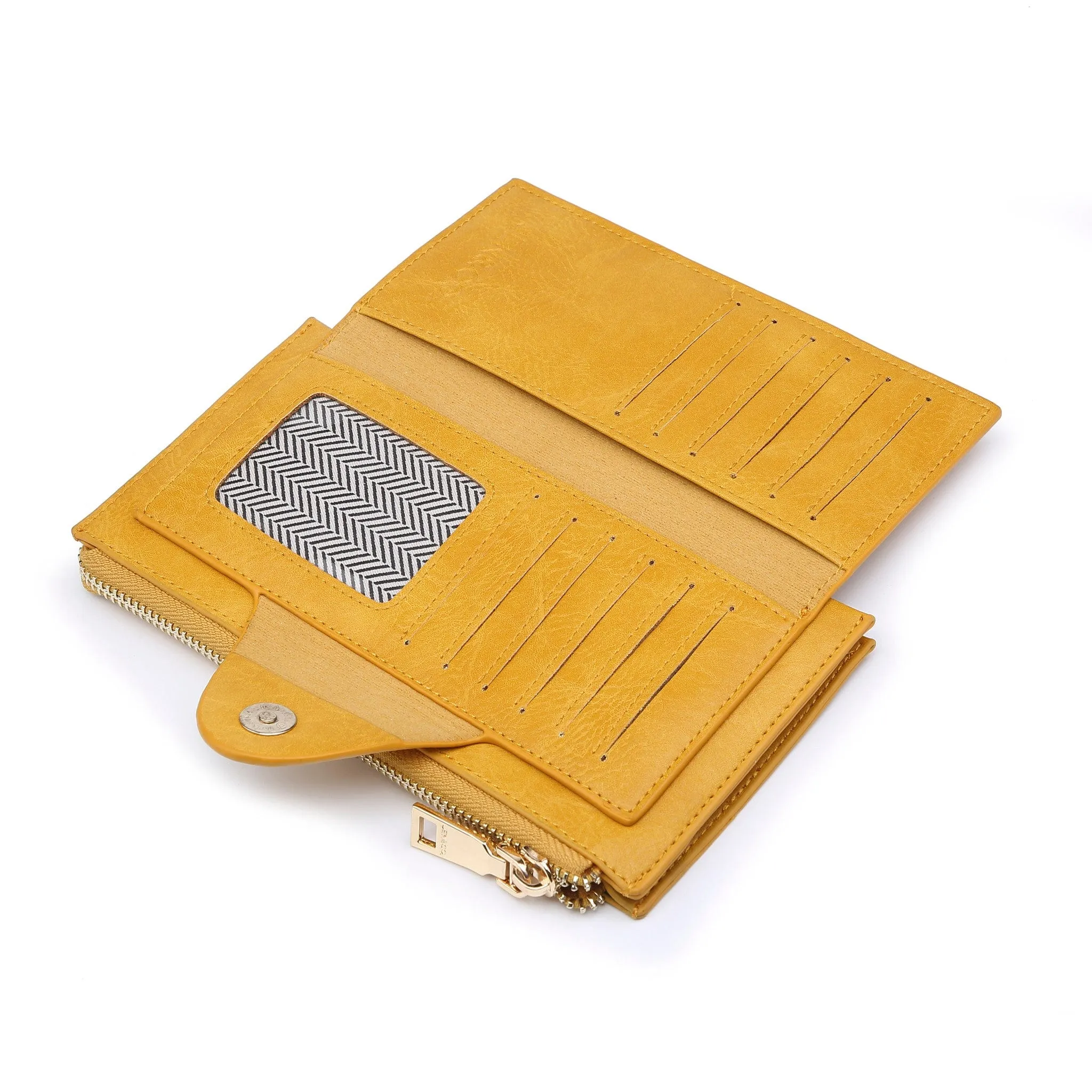 WL0004SNK Kyla Snake RFID Wallet w/ Snap and Zip Closure